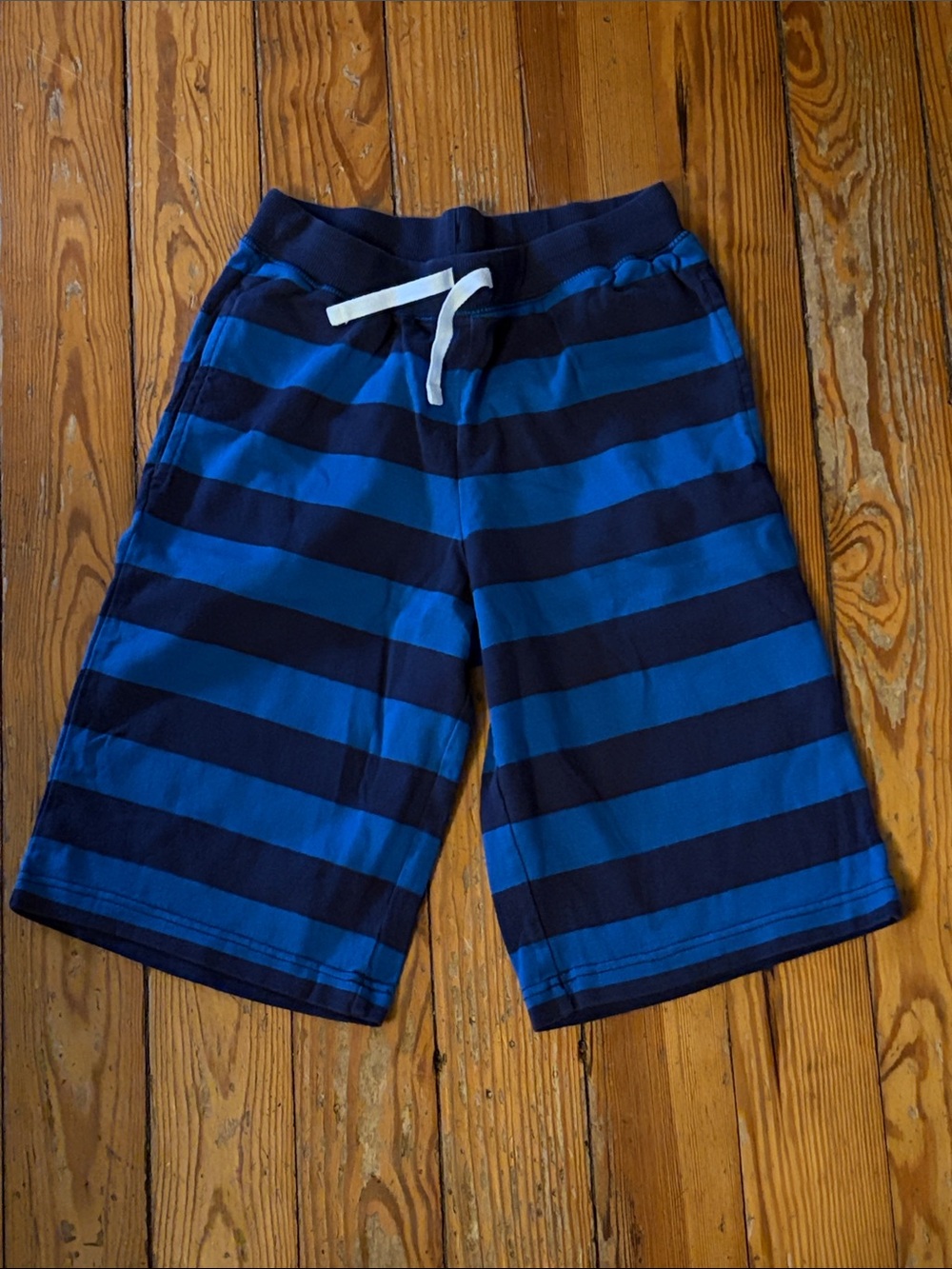 Hannah Andersson Blue Striped Pull-On Shorts
